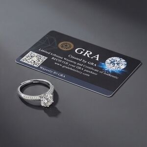 GRA Solitaire Engagement Ring in Polished Silver with Clear